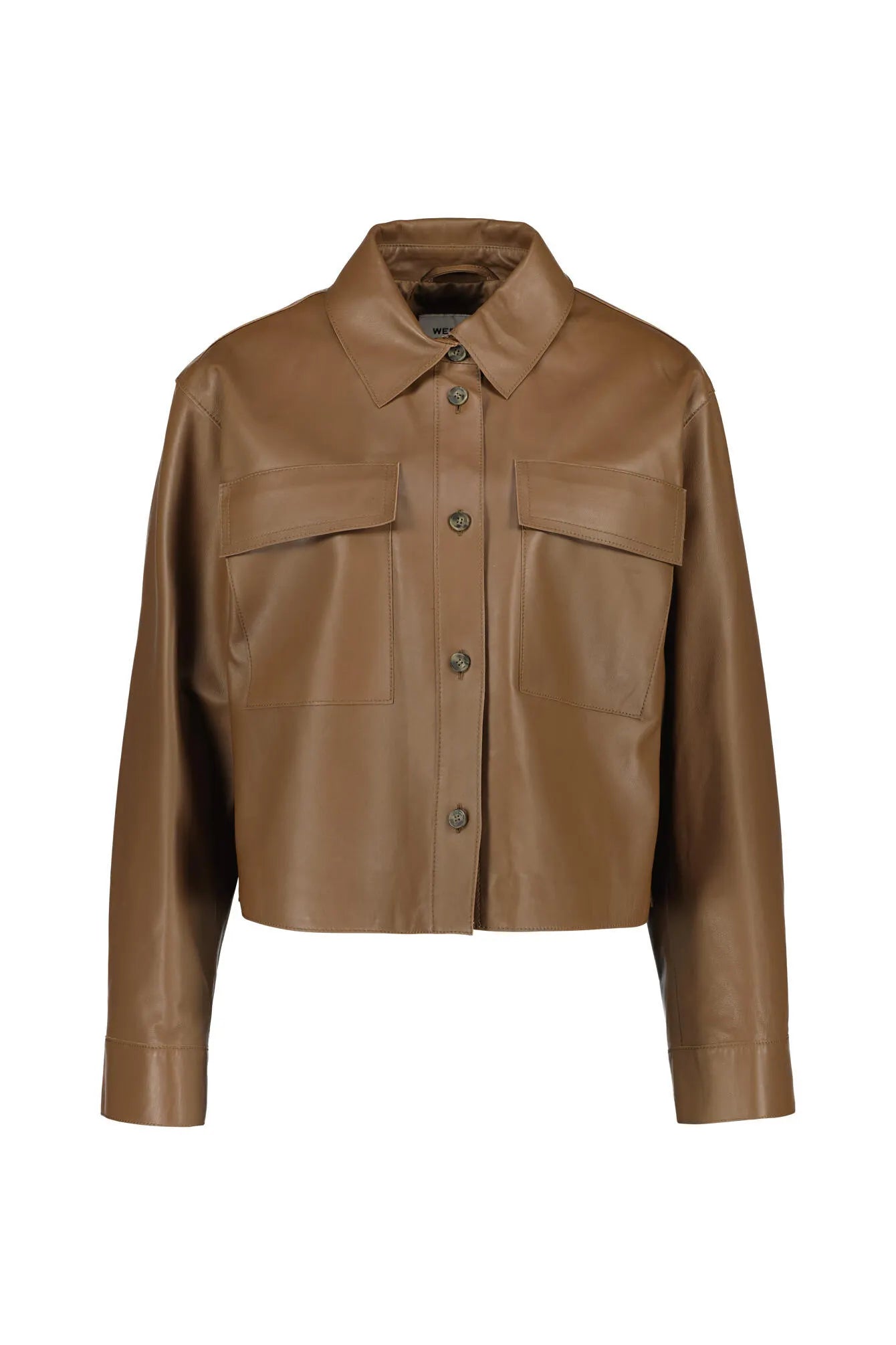 Lederjacke mit aufliegendem Kragen