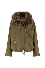 Jacke mit Faux Fur Kragen