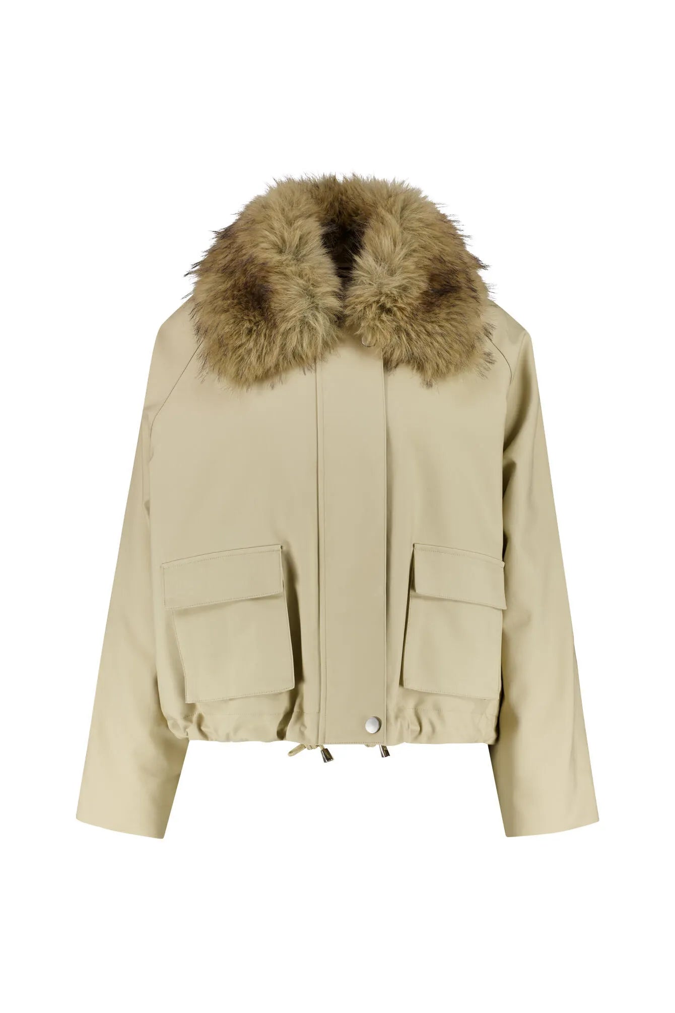 Jacke mit Faux Fur Kragen