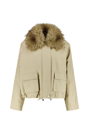Jacke mit Faux Fur Kragen