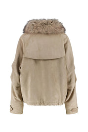 Jacke mit Faux Fur Kragen