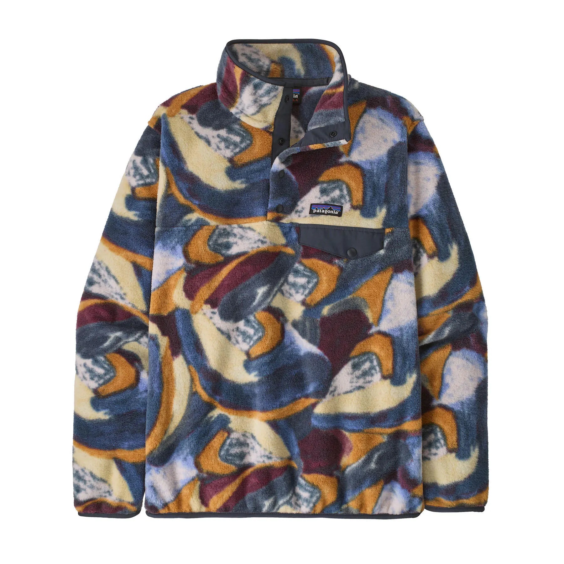 Fleecepullover mit halber Knopfleiste