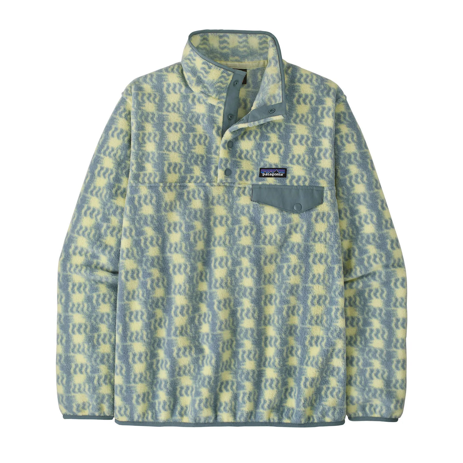 Fleecepullover mit halber Knopfleiste