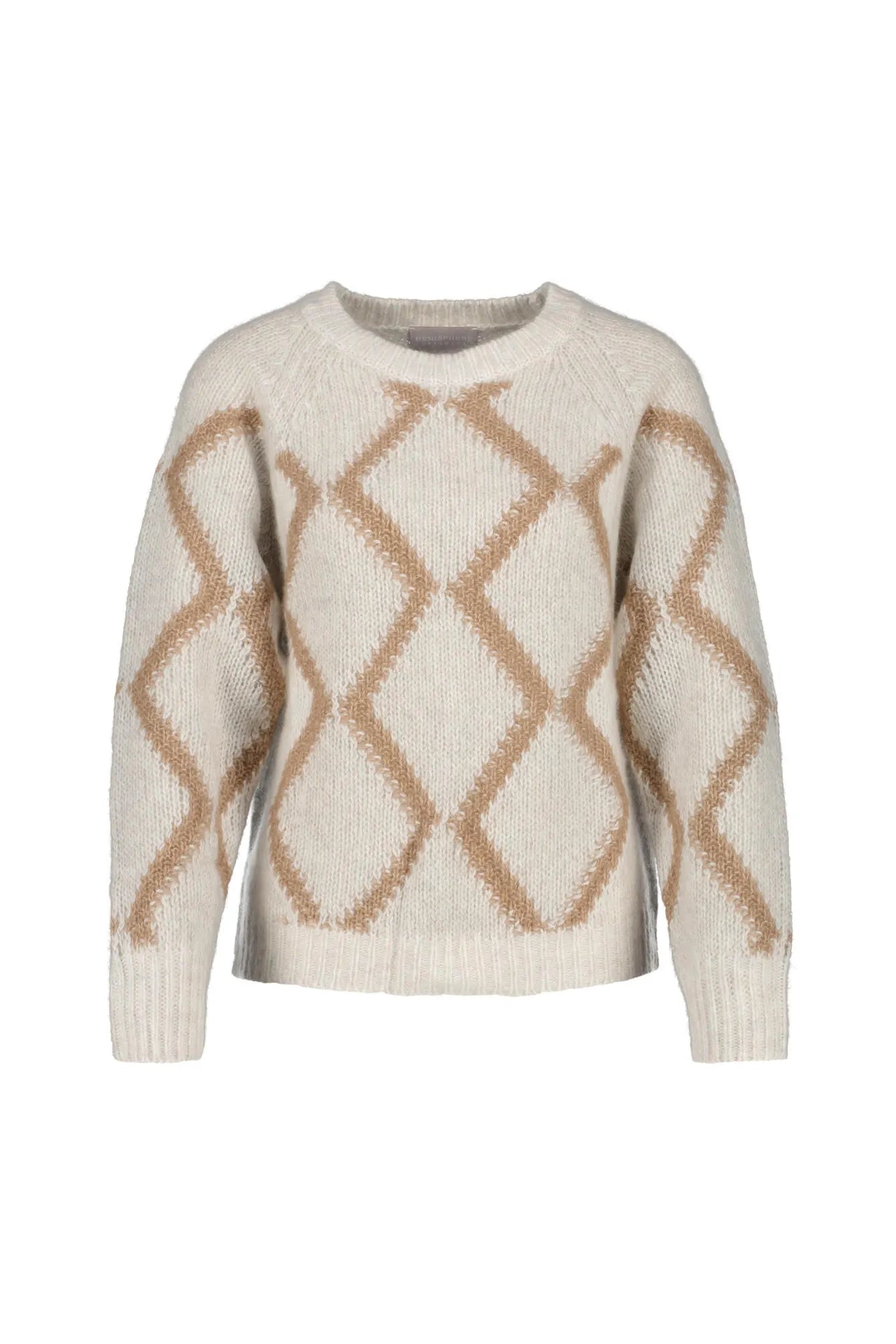 Strickpullover mit Rautenmuster aus Kaschmirmix