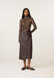 Mesh Langarmshirt Animalprint