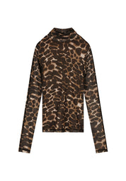 Mesh Langarmshirt Animalprint