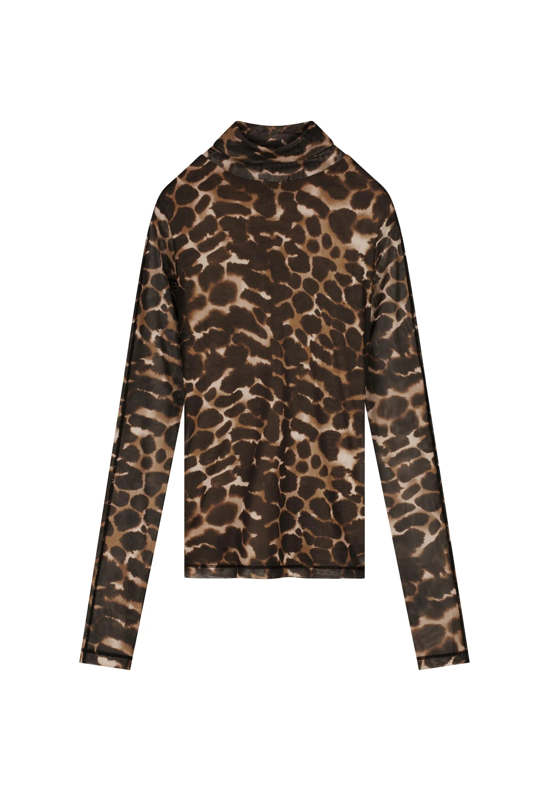 Mesh Langarmshirt Animalprint