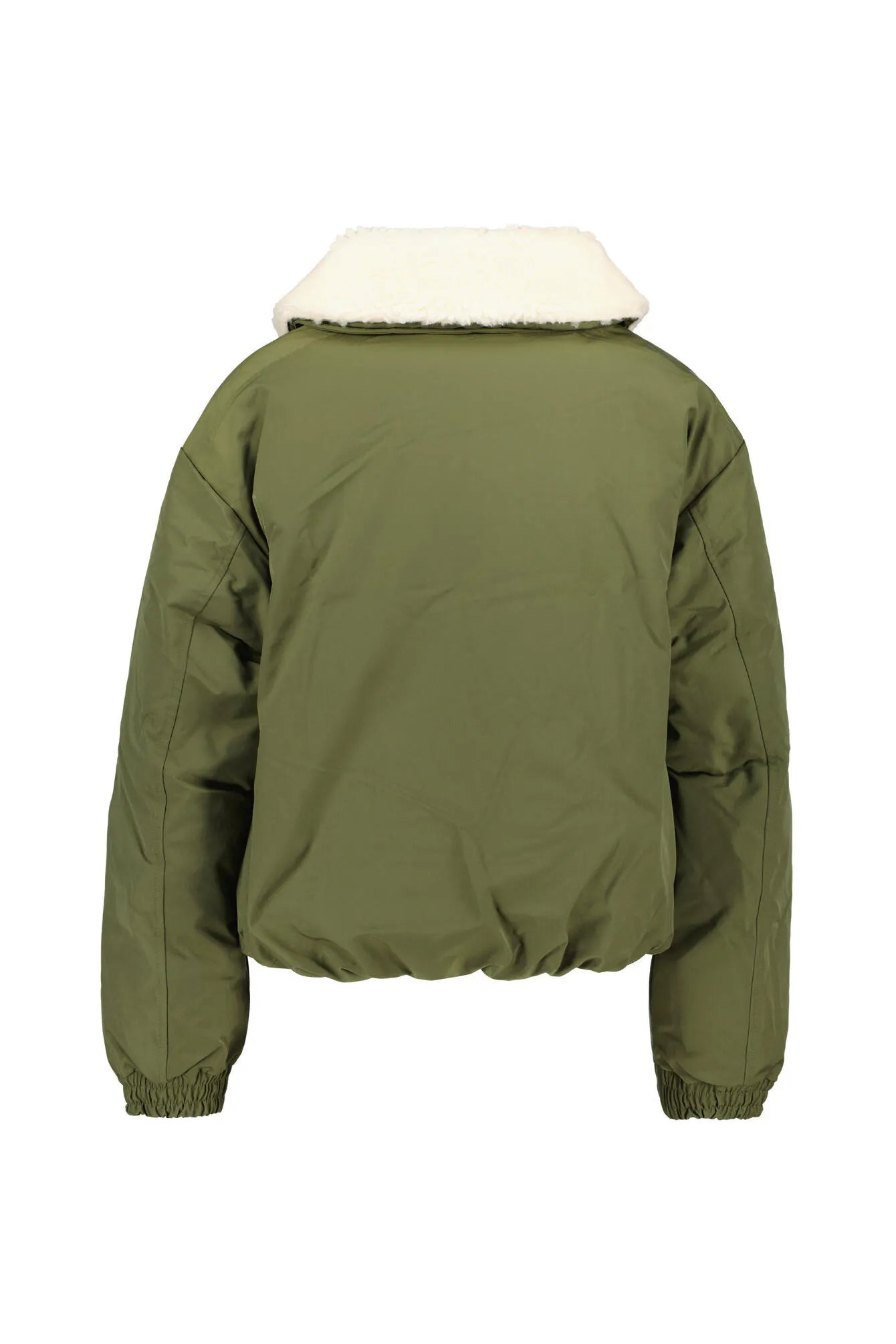 Daunen-Pufferjacke mit Teddykragen