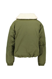 Daunen-Pufferjacke mit Teddykragen