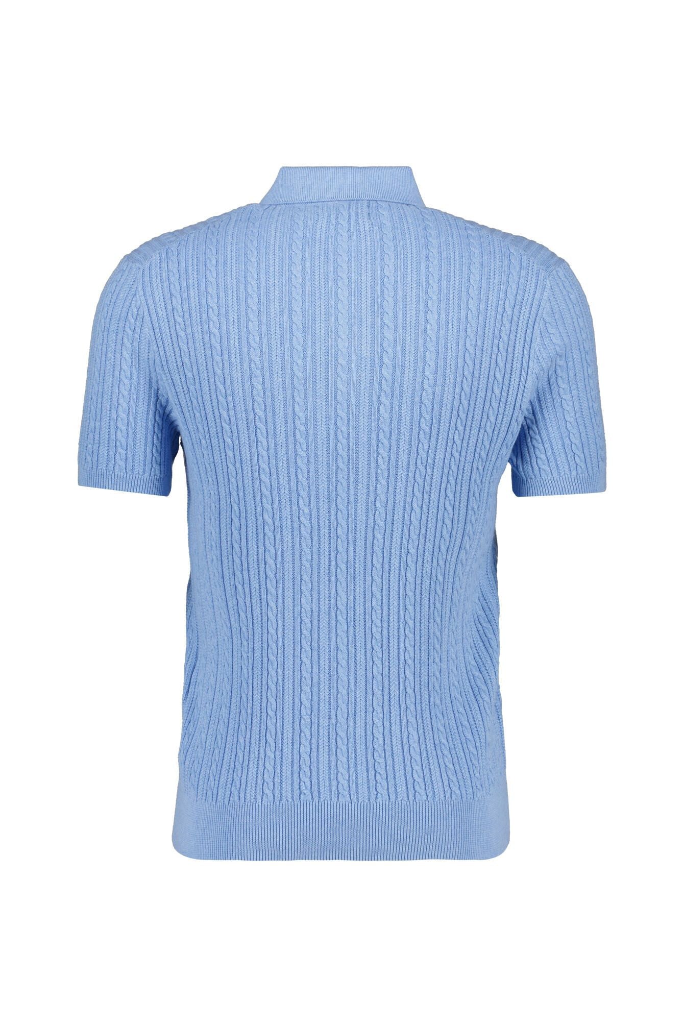 Strick-Poloshirt mit Zopfstrickmuster