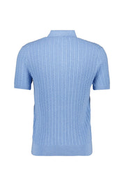 Strick-Poloshirt mit Zopfstrickmuster