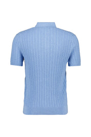 Strick-Poloshirt mit Zopfstrickmuster